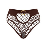 New Style Mesh Sexy Women's Panties Solid Color Mid High Waist Fishnet Lingerie Ladies Hollow Out Transparent Elasticity Briefs