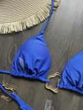 New Sexy Bikini Solid Color Lace-up Split Two-piece Swimsuit for Women