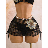 With Skirt 3D Flower Halter Bikini Women Swimwear Female Swimsuit Three-Pieces Bikini Set Padded Bather Bathing Suit Swim  V8346