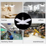 E27 Fan Shape Foldable 28W LED Bulb AC220V/110V Deformation for Home Ceiling Lights Warehouse and Garage White Light 6500K Bulb
