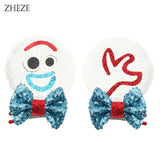 Christmas 2.8"Mouse Ears Hair Clips For Children Sequins Bow Hairpins Girls Festival Party DIY Hair Accessories