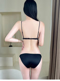 Summer French Triangle Bra Small Bust Beachwear Light Support Front Buckle Adjustable Straps Ultra Thin Bikini Set AU MOYISU AB