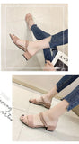 Women Sandals Chunky Heels Slides Summer 2026 Elegant Shoes Women Slipper Big Size 34-42 Fashion Summer Sandal Women