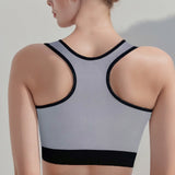 Seamless Women Yoga Bra Racerback Sports Crop Tops Breathable Gym Tank Top No Pads Quick Drying Fitness Running Workout Tops