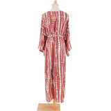New 10 Colors Printed Long Sleeve With Belt Tunic Beach Cover Up Cover-ups Beach Dress Beach Wear Beachwear Female Women V4521