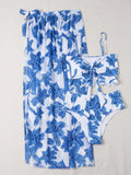 3 Pieces Floral Printed Push Up Bikinis 2026 Women Halter Swimwear Female Sexy Swimsuit & Beach Dress Bathing Swimming Swim Suit