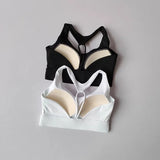 Women's Sexy Slim Strap Yoga Sports Bra Shock-Absorbing Gathered Back Design for Training Run Integrated Beautiful Back Style