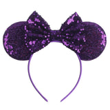 Disney Mickey Mouse Ears Leopard Print Headbands for Girls Baby Women Sequins 5"Bows Hair Accessories Adults Hairbands Kids Gift
