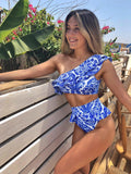Printed Long Sleeves Women Swimsuits With Beach Cover Ups 2025 Swimwear Lady Bodysuit Holiday Outfits Cheap Clearance