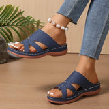 2026 Women Wedge Sandals Premium Orthopedic Open Toe Sandals Vintage Anti-Slip Leather Casual Female Platform Retro Shoes