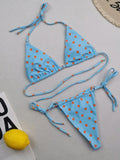 2026 Halter Trikini Ring Link Swimsuit Women Bikini String Swimwear Female Padded Bathers Bathing Swimming Swim Suit Beachwear