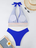 Halter Bikini 2025 Solid Bandage Swimsuit Women Padded High Cut Swimwear Female Bathers Bathing Swimming Swim Suit Beachwear