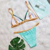2026 Sexy Bikini Push Up Patchwork Triangle Studs Swimwear Swimsuit Women Bikinis Set Bathing Suit Beach Bikini Female Banadores