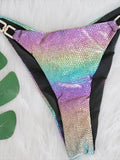 2025 Shiny Halter Rhinestone Diamond Bikini Female Swimsuit Women Swimwear Two-pieces Bikini Set Micro Strappy Bathing Suit Swim