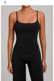 GYM Tank Top With Built In Bra women's Yoga clothing running Square Neck fitness vest beautiful back sports Workout