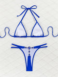 DEKA New Sexy One-shoulder Bikini Female Thong Swimsuit Women Diamond Swimwear Two-pieces Bikini Set Bather Bathing Suit Swim