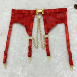 Toucheart Erotic Underwear Mesh See-through Patchwork Metal Chain Hot Girls Sexy Seductive Coquette Nightclub Party Dance Suit