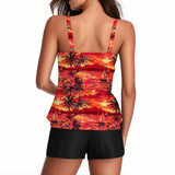 2026 Pinted Floral Tankini Two Pieces Swimsuit Women Vintage Swimwear Female Bathers Bathing Swimming Swim Suit Beachwear