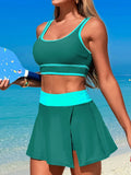 2026 Sporty Swimsuit Women Two Pieces High Waist Beach Dress Solid Swimwear Female Bathers Bathing Swimming Swim Suit Beachwear