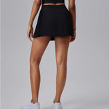 Women's Fitness Pants Skirt Accordion Pleated Design Anti-Light Leak Fake Two-Piece Set 2025 New Style