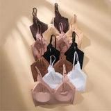 Seamless Ice Silk Ultra-Thin Breathable Bra Comfortable Breathable Underwear Women's Suspender Wavy Sexy Push-up Vest