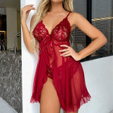 New Purple Hot Sale Nightgown Women's Nightwear Lingerie With Thong Set Of Thin Halter Night Dress Sleep Shirt For Sexy Female