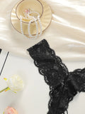 Women's sexy thong embroidered with lace transparent and charming easy to clean reusable comfortable underwear C915