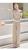 Knitted two-piece casual suit is loose and comfortable