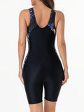 2026 Vintage Racing Swimsuit One Piece Long Knee Swimwear Women Rush Guard Bathing Swimming Swim Suit Female Beachwear XXL