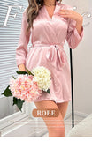 Women's Short Kimono Robe Silky Satin Bathrobe Bride Bridesmaids Getting Ready Sleepwear Soft Nightgown