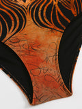 2026 Printed Mesh Swimsuit One Piece & Beach Dress Long Sleeves Swimwear Women Bathing Swimming Swim Suit Padded Beachwear