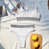 Bikini 2026 Sexy Swimwear Swimsuit Women Push Up High Waist Shining Bandage Patchwork Bikinis Set Bathing Suit Biquinis Feminino