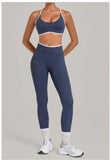 Women's Seamless Yoga Sets Sports Fitness Gym Sleeveless Vest Hip-lifting Slim Fit Pants Suits Running Training Workout Sets