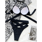 Sexy Wrap Around High Waist Bikini Female Swimsuit Women Swimwear Two-pieces Bikini Set Bandage Bather Bathing Suit Swim V3115