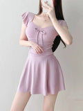 Jumpsuit Style Swimsuit for Women Slimming Down and Covering The Belly with Small Chest Gathering Together for Vacation Swimsuit