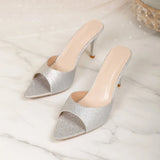 Liyke Patent Leather Women Thin High Heels Modern Slippers Summer Party Banquet Shoes Ladies Sandalias De Mujer