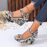 2026 New Women's Wedge Sandals Fashion Floral Printed Canvas Shoes  Casual Sandals