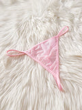 Pink Lips Sexy Lingerie Kawaii Babydoll Dress Women Lace See Through Nightdress Sleepwear Soft V Neck Erotic Pajamas With Thongs