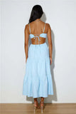 Spaghetti Strap Vacation Long Dress For Women Summer 2025 Fashion Elegant Sleeveless Backless Hollow Out Vestidos Party Dresses