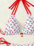Strawberry Designer Bikini Women White Contrast Bikin Micro Swimsuit Two Pieces Bikini Set Brazilian Bathing Suit Thong Swimwear