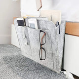 5-Pocket Felt Bedside Caddy Organizer, Bed/Sofa Storage Pockets for Tablet/Phone/Book/Magazine