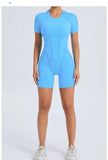 Short Jumpsuit Gym Clothes For Women Sportswear Fitness Overalls Backless Scrunch Booty Yoga Suit Sports Set Outfit