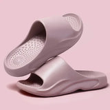 Non-Slip Shower Slippers Women Men Comfortable Soft Sole Couple Slippers Summer 2025 Lightweight Flat Heel Bathroom Slides