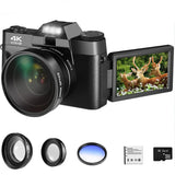 Flip Screen 16X 56MP Digital Camera For Photography Video Recording 4K Vlog Camcorder Youtube Livestreaming Wifi Webcam Selfier