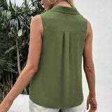 Summer T-Shirt Women Vest Casual Tank Top Oversize V-Neck Sleeveless Button Single-breasted Mid Length Women Shirts