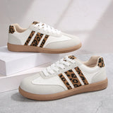 Plus Size 42 Leopard Print Flat Shoes Women Comfortable Breathable Flat Heels Sneakers Woman Non Slip Soft Sole Sports Shoes