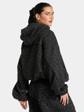 Vintage Leopard Hooded Sweatshirt Suit Loose Fit Contrast Line Wide Leg Trousers Fashion Athletic Tracksuit Outfit