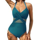 S - XXL Sexy Mesh See Through Women Swimwear One Piece Swimsuit Women's Swimwear Ruched Push Up Bathing Suit Swim Beach Wear