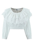 Foridol Summer Off Shoulder White Lace Skirt Set Dress Women Outfits Ruffles Tiered Mini Flower Embriodery Two Pieces Beach Suit
