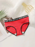 Women's High Waist Panties  Letter Elastic Waistband Soft Ribbed Fabric Comfortable Briefs for Daily Wear women bra K2809